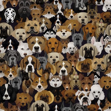 Tela decorativa para exteriores Oxford - Motivo: Perros de diversas razas I DX612 (1/5)