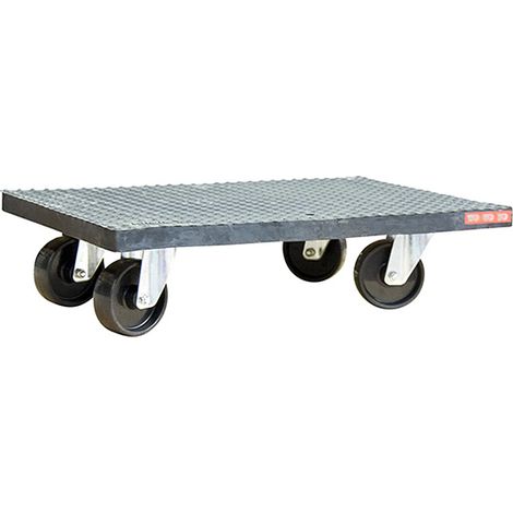 Plateau roulant bois enrobé de caoutchouc antidérapant - Dimensions 600x600mm - Charge Max 210kg - Roues Caoutchouc - 860009539 (1/3)
