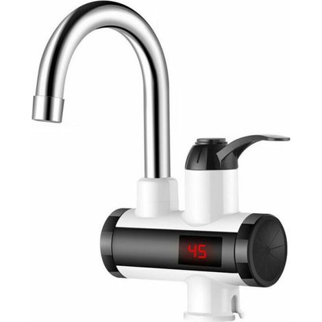 Robinet d'eau chaude instantané 3000W – Affichage numérique LED – Étanchéité IPX4 – Rotation 360° – Installation verticale (1/5)