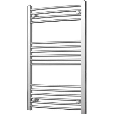 Zennor - Chrome Heated Towel Rail - H1000mm x W600mm - Curved (1/3)