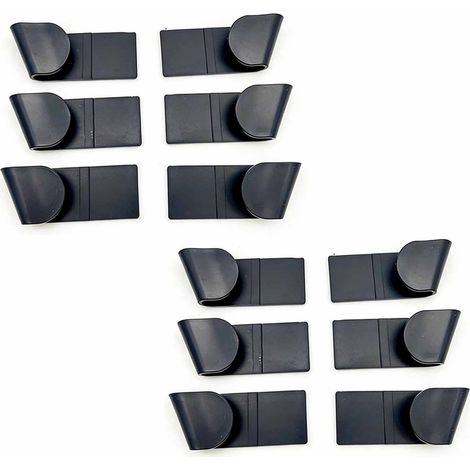 Support de rangement pour couvercles de casseroles - Ensemble de 6 supports adhésifs muraux, compatible avec la plupart des couvercles, ruban adhésif 3M inclus, noir. (1/5)