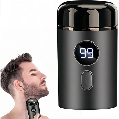 Mini-Elektrorasierer für Nass- und Trockenrasur mit LED-Anzeige und USB-C-Schnellladefunktion (Grau) (1/5)