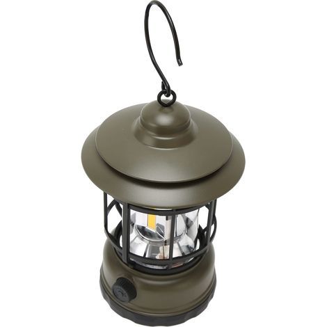Lanterne camping rétro – lampe tente extérieure portative – protection yeux – IPX4 étanche – lumineuse – randonnée / terrasse – vert (1/5)