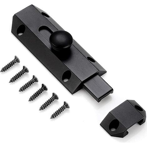 Cerradura de seguridad para puertas correderas con cierre de tornillo para puertas, ventanas y rios (negra) (1/5)