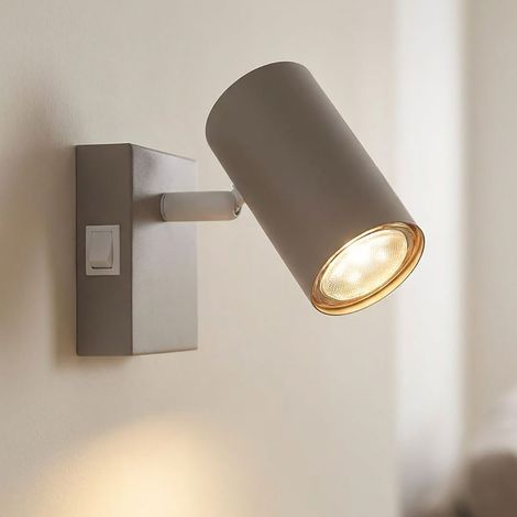 Wandstrahler Strahler Wohnzimmerlampe Drehbar Schwenkbar Sand Metall L 12 cm