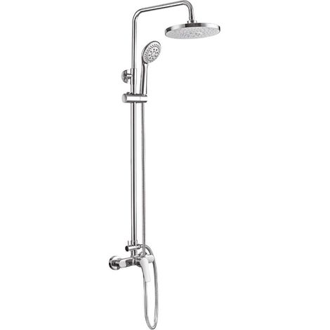 Badewannen-Säule mit Mischbatterie, Regendusche, Flexschlauch und Duschkopf EDM
