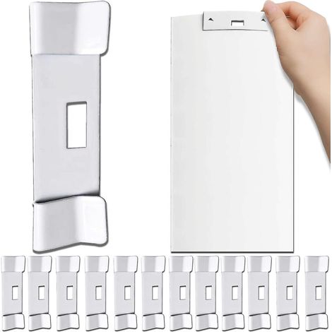 Lot de 12 fixations métalliques pour lames de stores verticaux, clips de réparation pour lames de rechange de stores verticaux, blanc (1/4)