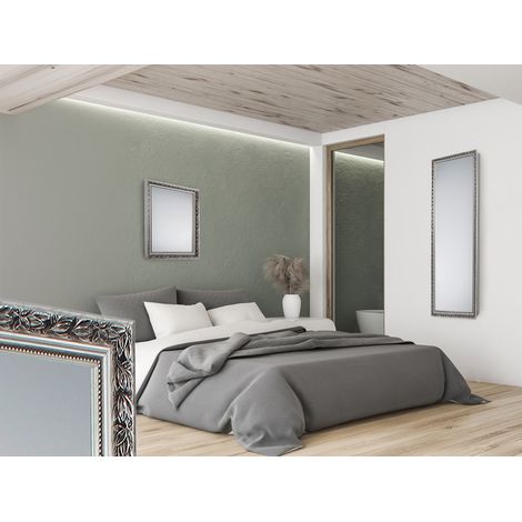 Barock Ganzköperspiegel & Wandspiegel mit Holzrahmen Silber 50x150cm/55x70cm (1/5)