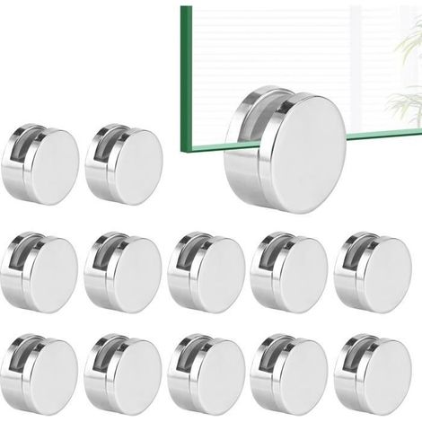 12 Stück Glasclips, Badezimmerspiegelclips, Glasclip-Halterung aus Zinklegierung (1/4)
