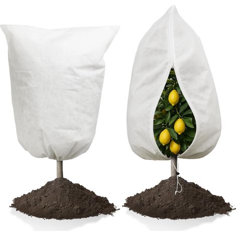 80X120cm Voile Hivernage Plante Exterieur - 2 PSC 70g/m² Housses d'hivernage de Protection, Toile Sac Hiver avec Fermeture à Glissière et Cordon de Serrage, pour Olivier Citronnier (1/5)