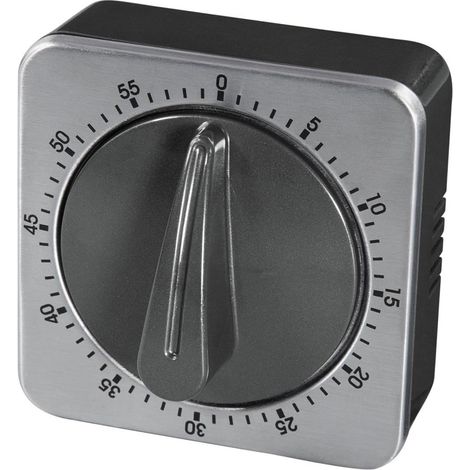 Mechanischer Küchentimer (mit Timerfunktion, Sanduhr, Edelstahl) Silber/Schwarz (1/3)