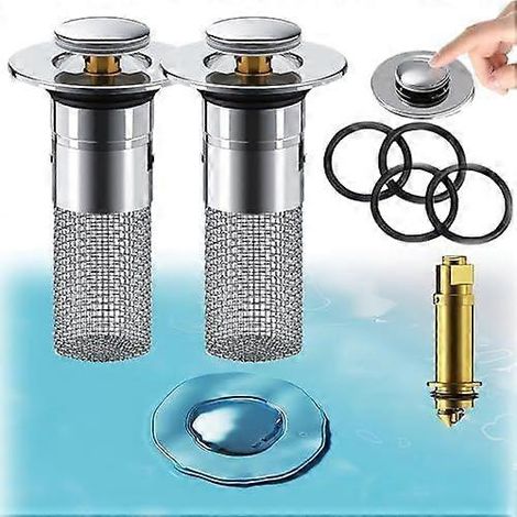 Filtre de siphon de sol en acier inoxydable anti-odeurs, bouchon de lavabo avec attrape-cheveux, bouchon de siphon escamotable, crépine de siphon de salle de bain (1/5)