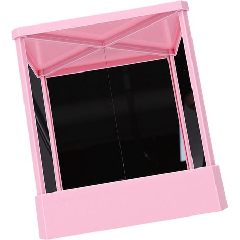 Miroir Non Réversible True Reflection biseauté, Miroir Cosmétique inversé sur Pied pour Coiffeuse de Bureau, pour Un Maquillage Précis, Une Coiffure et Une Correction Faciale (Rose Grande (1/5)
