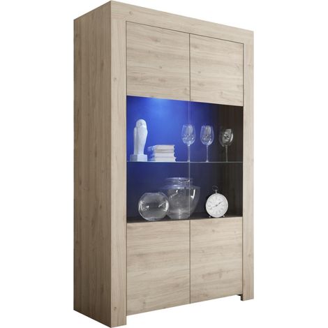 Buffet 2 puertas, colección ZEFIR, color roble claro, perfecto para su comedor. (1/4)
