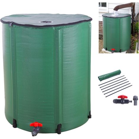 Récupérateur d'eau de pluie 60x60x88cm, PVC 250L (1/5)