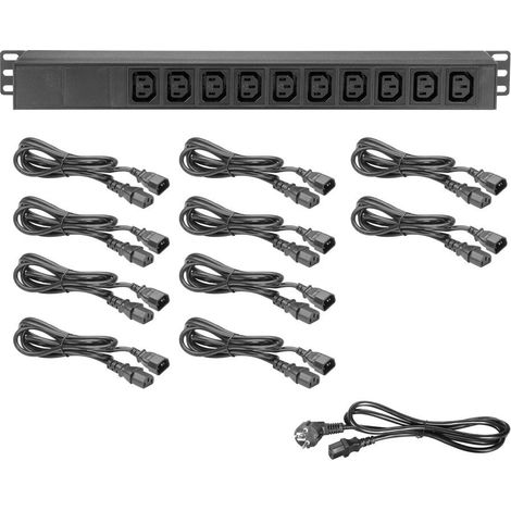 19" Parts 87471 IEC - Multiprise 19" 10 prises, prises femelles avec terre C13 (1/5)