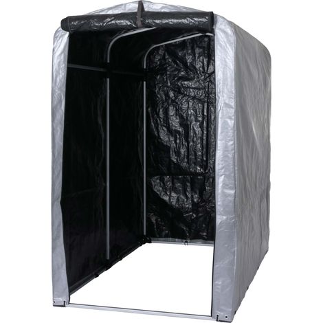 Casetta da giardino HHG-448, da esterno per attrezzi, alluminio protezione UV impermeabile, 201x121x201cm, silver
