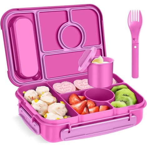 Brotdose Bento Lunchbox 1300ml 5Fächer Kinder BPAfrei Red Lily (1/5)