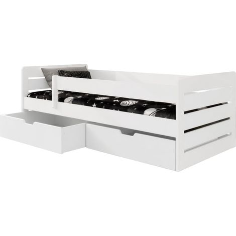 Cama Henderson 173, Blanco, Individuales, 90x200, Madera, Somieres, 97x205x63cm (1/4)