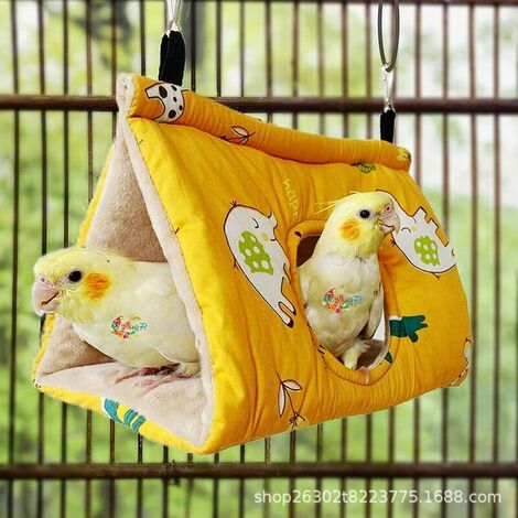 Hamac pour perroquet, nid d'oiseau chaud et doux en peluche, tente suspendue pour cage pour perruche, calopsitte, cacatoès amazone, canari (1/3)