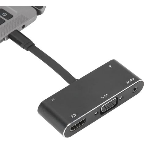 Adaptateur USB-C vers HDMI VGA avec Sortie Audio - Convertisseur Vidéo Compact