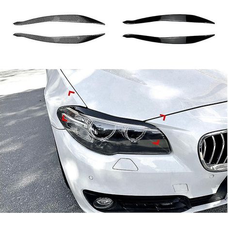 Pour BMW Série 5 F10 F11 (modèles ultérieurs 2015-2017) : cache-phare avant en fibre de carbone, bandeau de protection, contour de phare. (1/5)