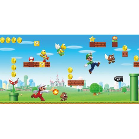 Frise adhésive Mario Bros. scène de jeu Nin - 457,2 cm x 45.7 cm (1/5)