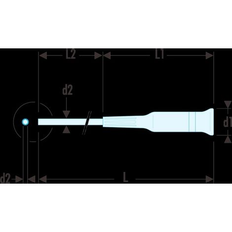 FACOM Handschrauber MICRO-TECH antistatisch, Abtrieb Schlitz 2x75 mm (1/2)