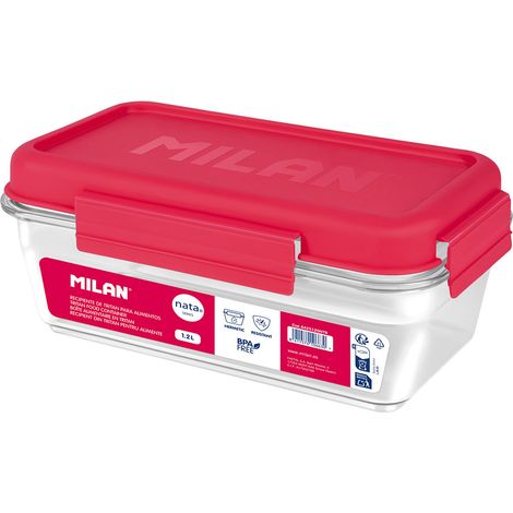Fiambrera de tritán hermética rectangular 1,2 l nata® 624 rosa (1/2)