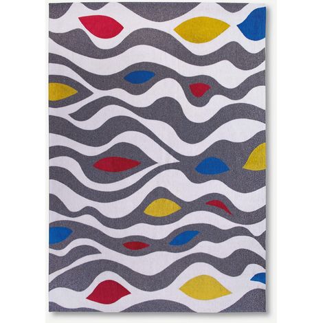 VOLUTE DESIGN - ALFOMBRA ABSTRACTA DE GALLERY ART - Hecha en Bélgica  - Acabado a Mano - Natural Antideslizante - 100% Algodón - Scroll - 280 x 360 CM