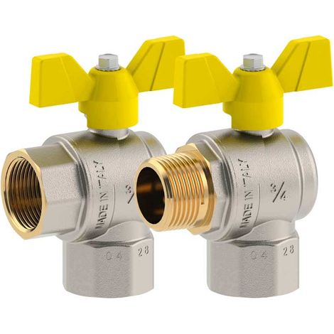 "VALVOLA A SFERA GAS A SQUADRO CON FARFALLA IN ALLUMINIO FIV 1/2""""M/F - DN15"