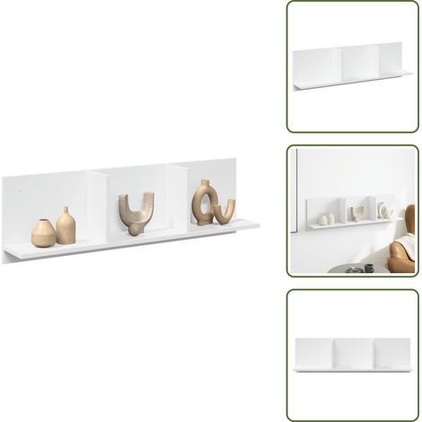 vidaXL Wandschrank 100x16,5x30 cm Weiß Holzwerkstoff (1/5)