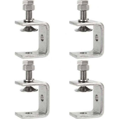Heavy-Duty Stainless Steel Clamps, 4-Piece Set, C-Clamps, 0-25mm, Heavy-Duty C-Clamp, Woodworking Clamp, Tiger Clamp with Wide Jaw for DIY Woodworking, Welding, and Cabinetmaking (1/4)