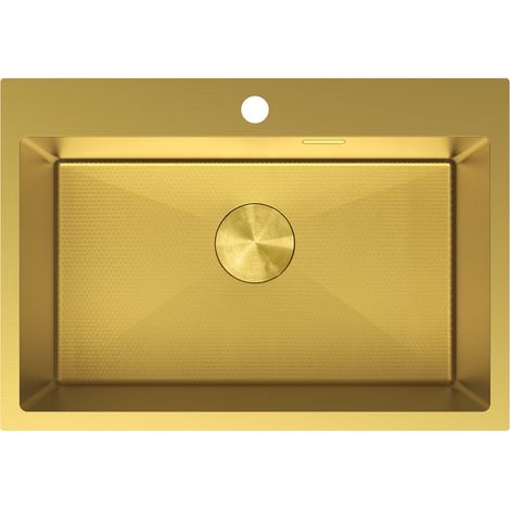 Mexen Solix évier en acier inoxydable 1 cuve 650 x 450 mm, doré HC - 6403651000-55HC (1/5)