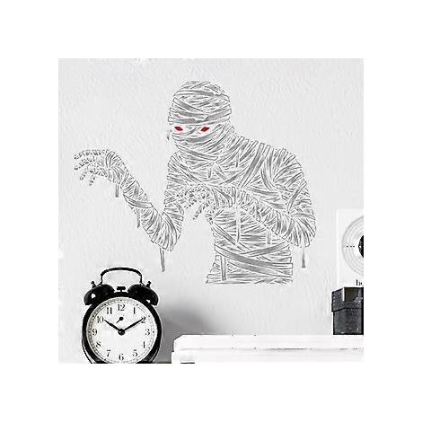 SZTXJ 3D Halloween-Wandaufkleber, Halloween-Mumien-Wandaufkleber, abnehmbare Halloween-Wanddeko, gruselige Dekorationen fürs Schlafzimmer, Halloween-Fensteraufkleber