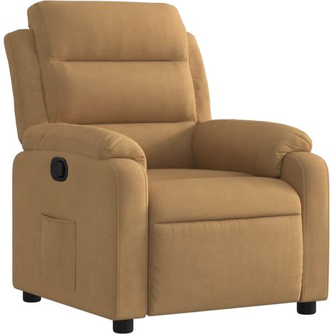 Relaxsessel Braun Samt vidaXL (1/5)