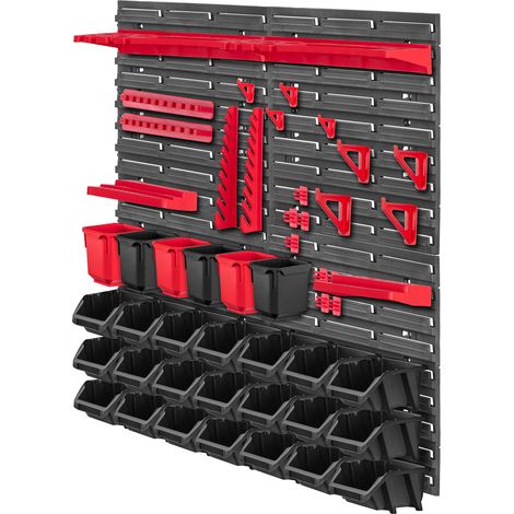 KADAX Werkstattwandregal, Werkstattregal für Garage, Schwarz, 50 Stück, 78x78 cm