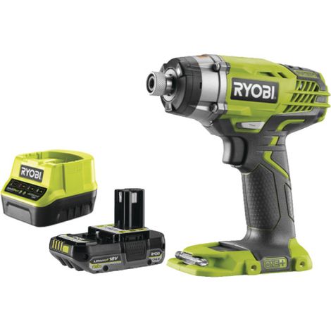 Pack RYOBI Visseuse à choc R18ID3-0 - 18V One+ - 1 Batterie 2.0Ah - 1 Chargeur rapide