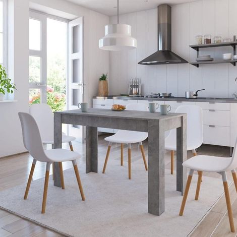 Esstisch Betongrau 120x60 cm Holzwerkstoff mit Stauraum (1/5)