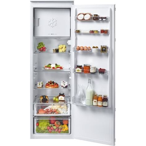 Candy – Réfrigérateur combiné 286 L – CM4S518EW – Encastrable monoporte – Classe E – Dimensions 540x545x1769 mm – Congélateur en bas (1/3)