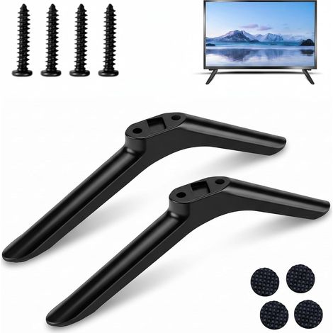 Lot de 2 Pieds de TV Universelspour 32-40 Pouces, Support TV sur PiedNoir avec 4 Vis et 4 Rondelles, Pied TéléviseursABS Antidérapant, Support Télévisionpour Écrans Plats (1/5)