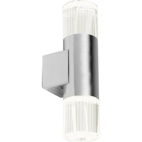 Applique esterna su/giù inox cromata cristallo LED 2x0,8W IP44