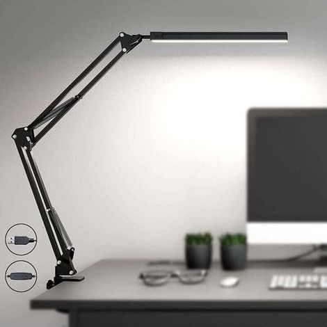 Lampe de bureau LED puissante avec clip – 3 modes d'éclairage x 10 niveaux – Protection des yeux – Luminosité réglable 3200K-6500K (1/4)