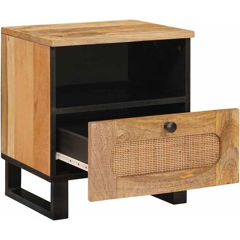 Table de chevet Table de nuit design chic - Naturel 40 x 33 x 46 cm Bois de mangue massif fr37335 (1/5)