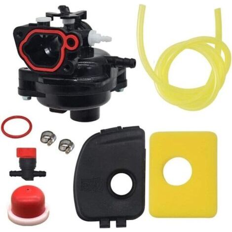 Vergaser-Reparatursatz kompatibel mit Briggs & Stratton 799583, 593261, 595656, 591979, 591160 mit Luftfilter 799579, Luftfilterdeckel 595660 und Primerpumpe 594281 für BS