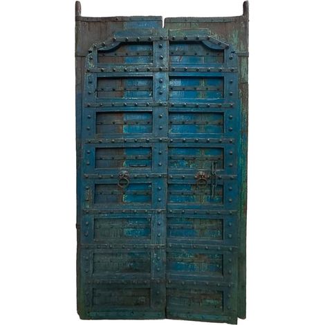 Puerta de madera acabado artesanal marrón 110x7x225h cm