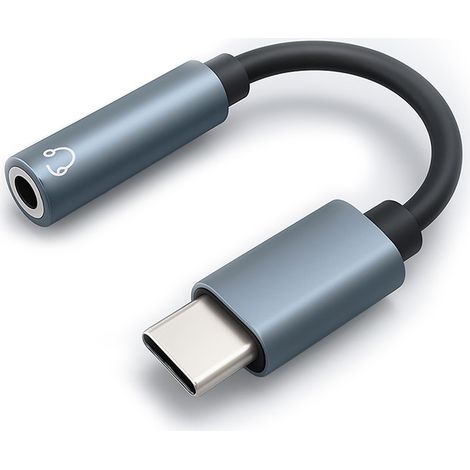 Adaptador Qoltec USB-C  Jack de 3,5 mm  10 cm  Aluminio (1/5)