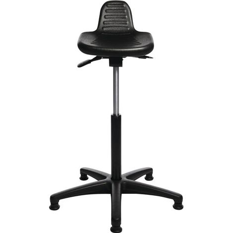 Tabouret d'atelier mousse intégrale 550-810 mm – Hauteur réglable – Base stable en plastique noir – Ergonomique pour usage intensif – Topstar