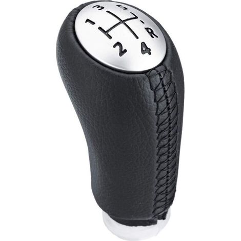 5 Speed Manual Gear Shift Knob for Renault Clio III 2005-09, Megane 2 Laguna 2 2003-09, Clio 4 2012-19 Black Leather, with Adapter (1/5)