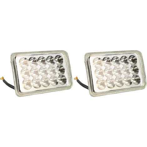 Lot 2 Phares LED Rectangulaires 15 Perles Haute Luminosité Économie d'Énergie Kit Conversion Ampoule Carrée (1/5)